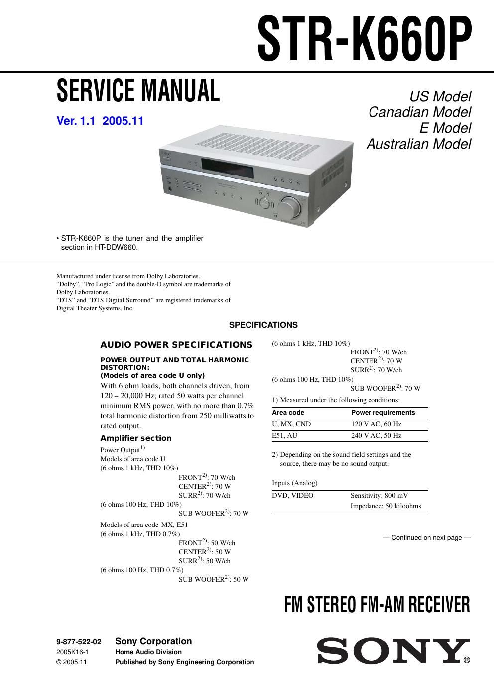 sony str k 660 p service manual