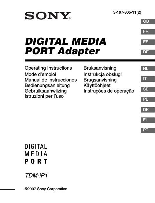 sony tdm ip 1 owners manual