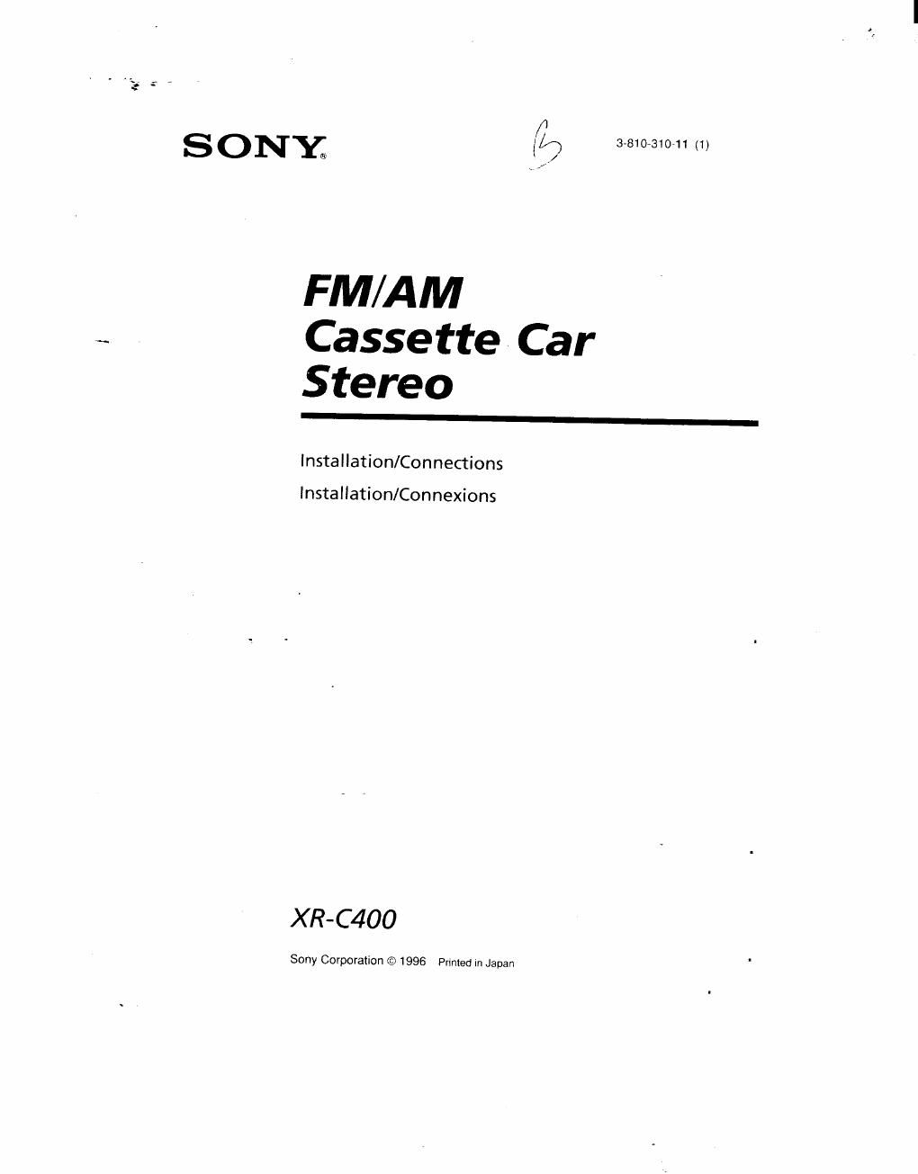 sony xr c 400 owners manual