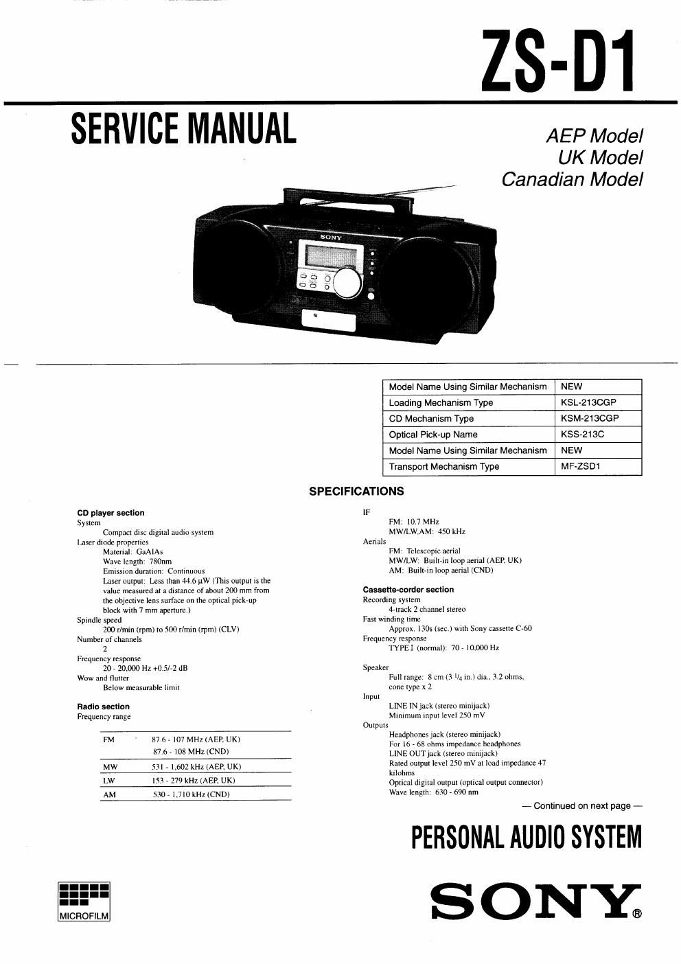 sony zs d 1