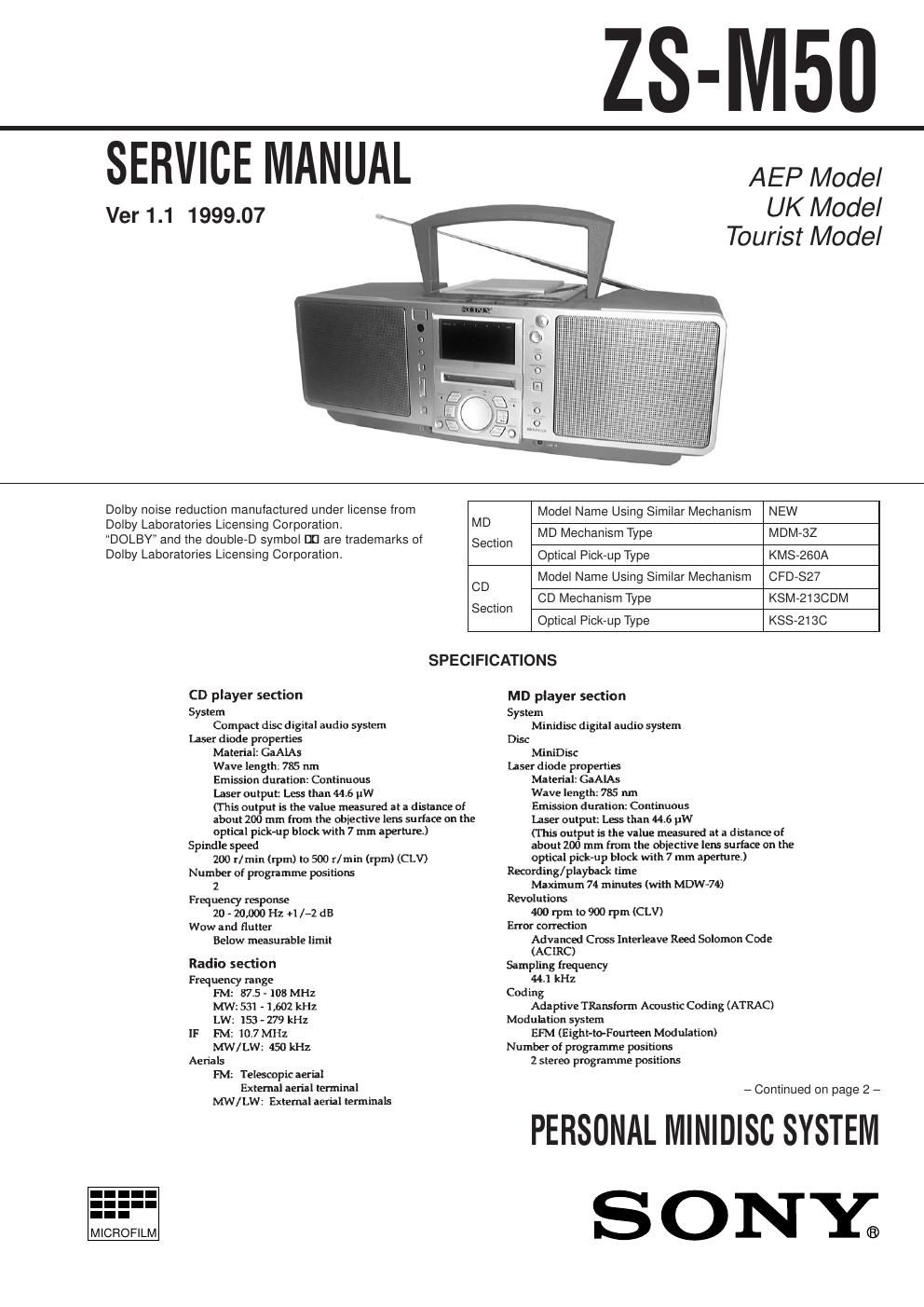 sony zs m 50 ver 1 1