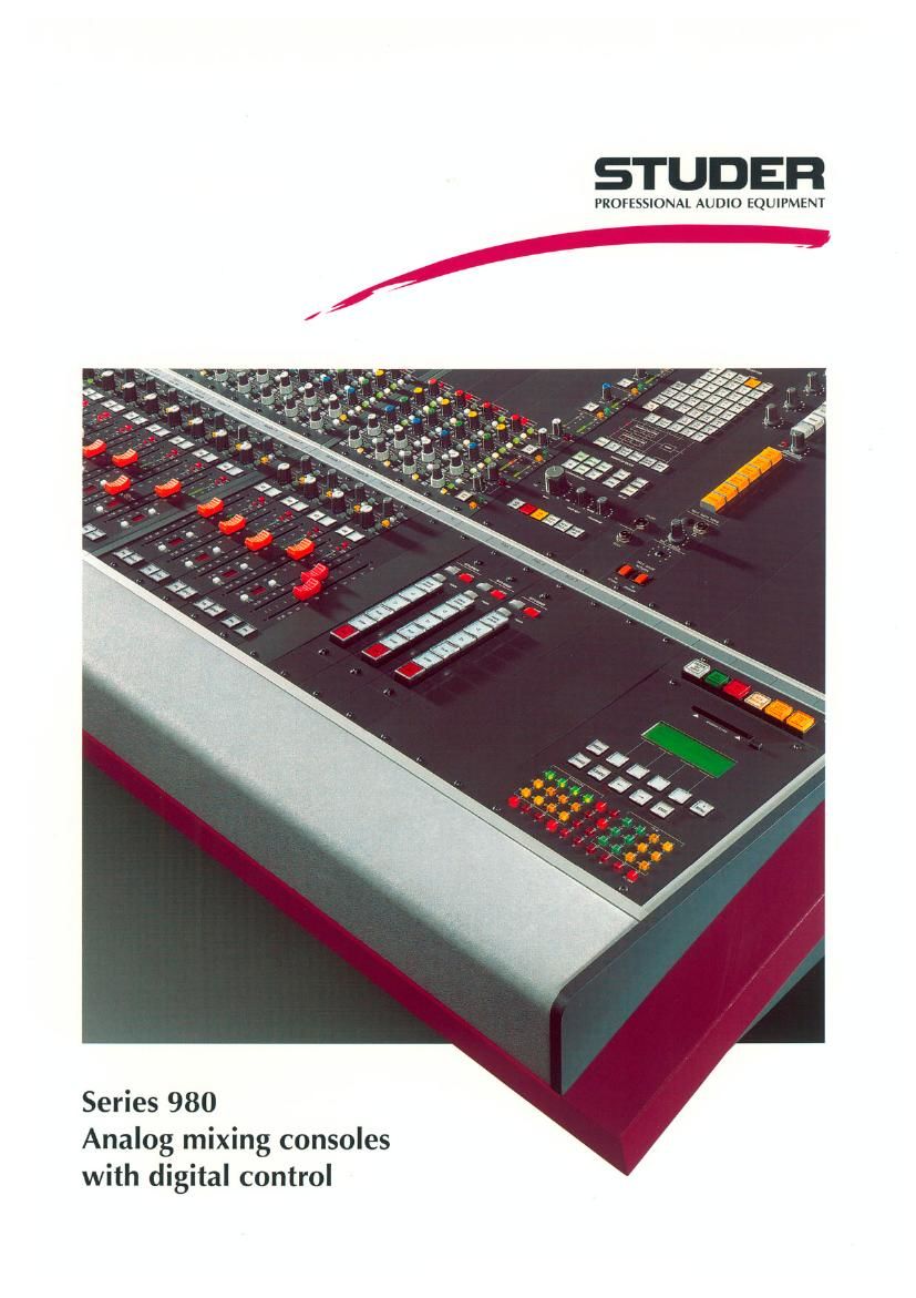 Studer 980 Brochure