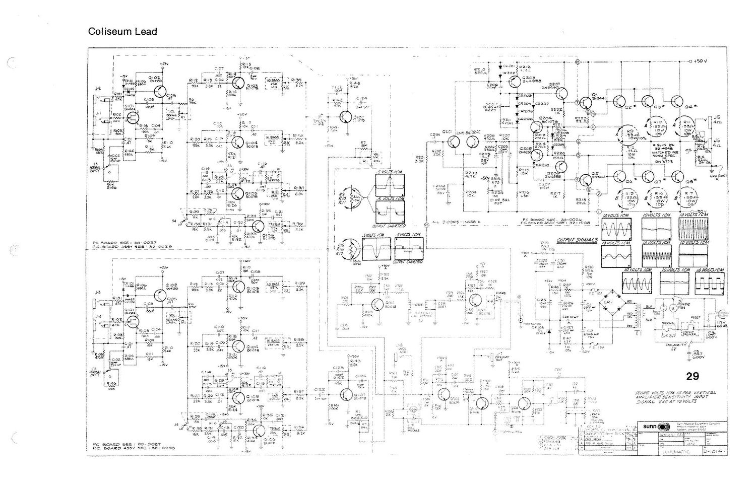 sunn coliseum lead service manual