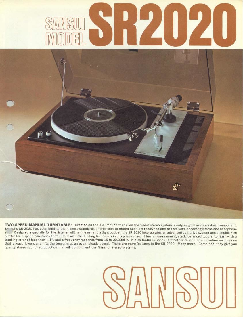 Sansui SR 2020 Brochure