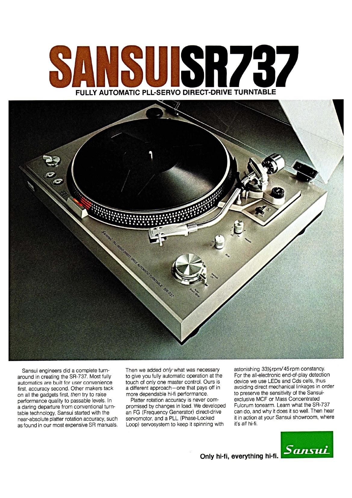 Sansui SR 737 Brochure