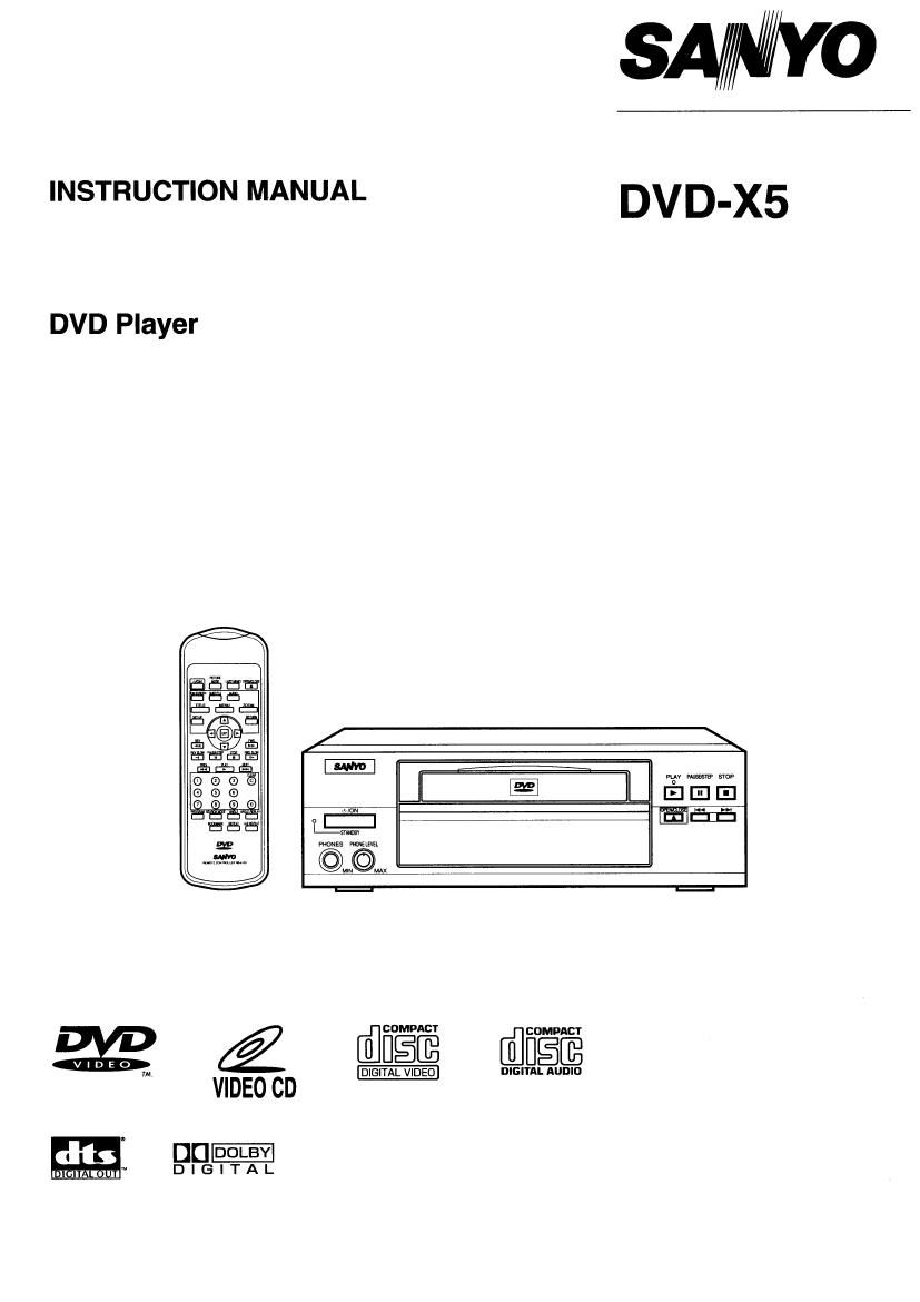 Sanyo DVD X5 Owners Manual