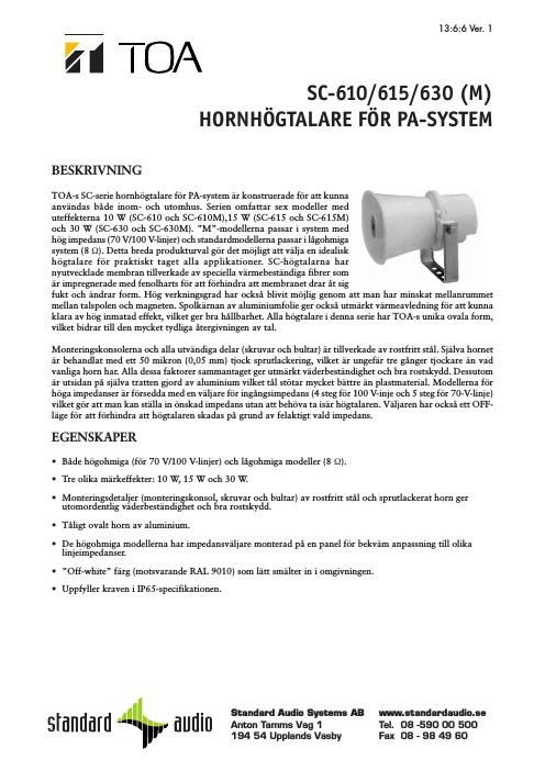 toa sc 610 630 m datablad sv