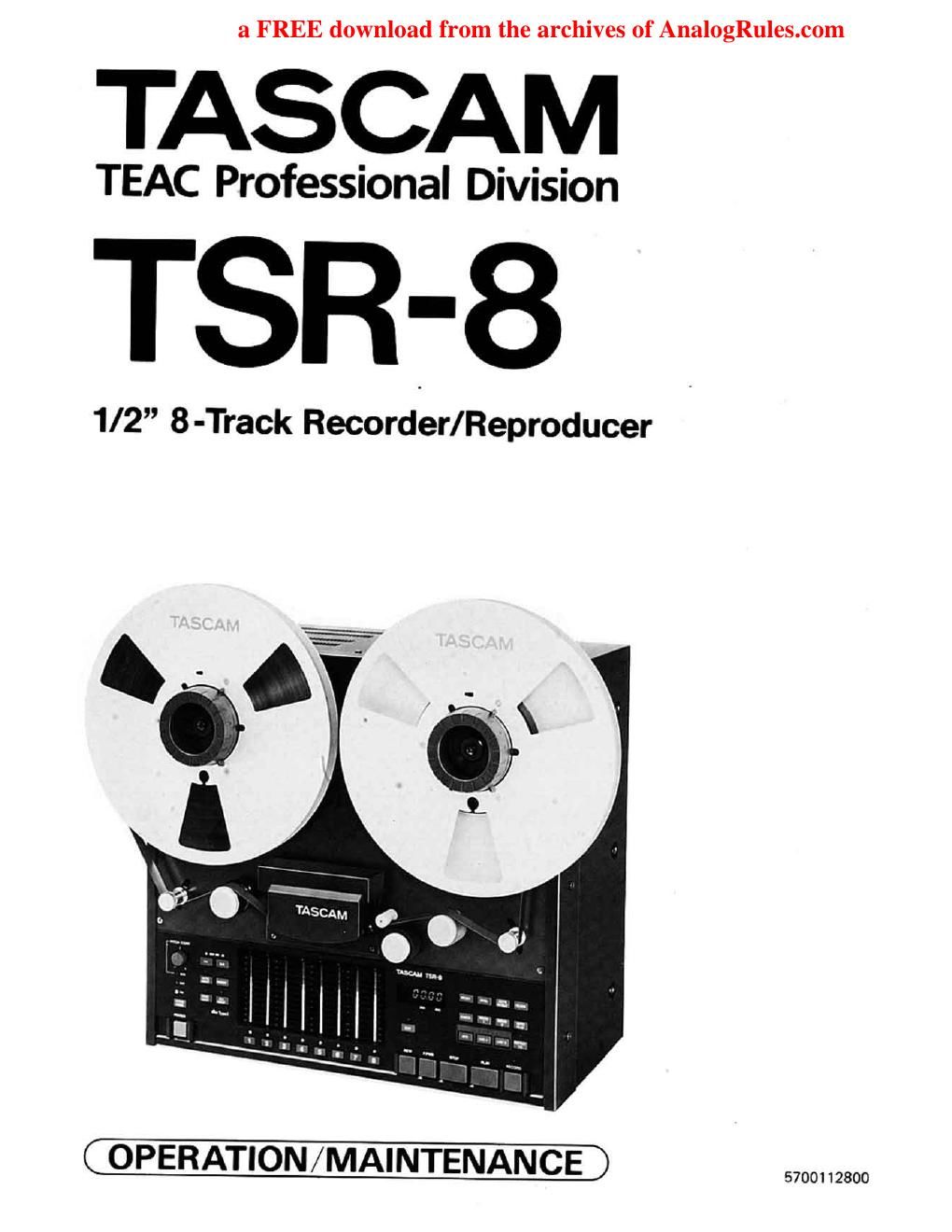 tascam tsr 8 owners manual