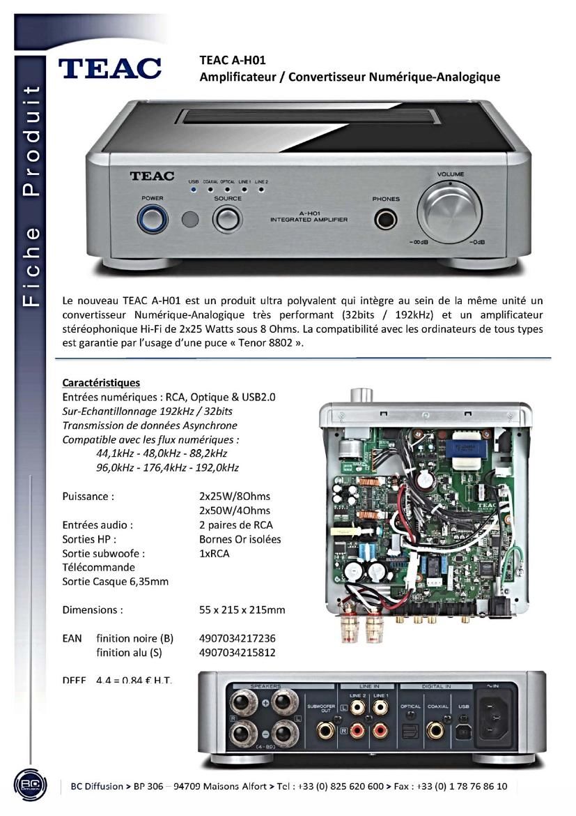 Teac A H01 Brochure