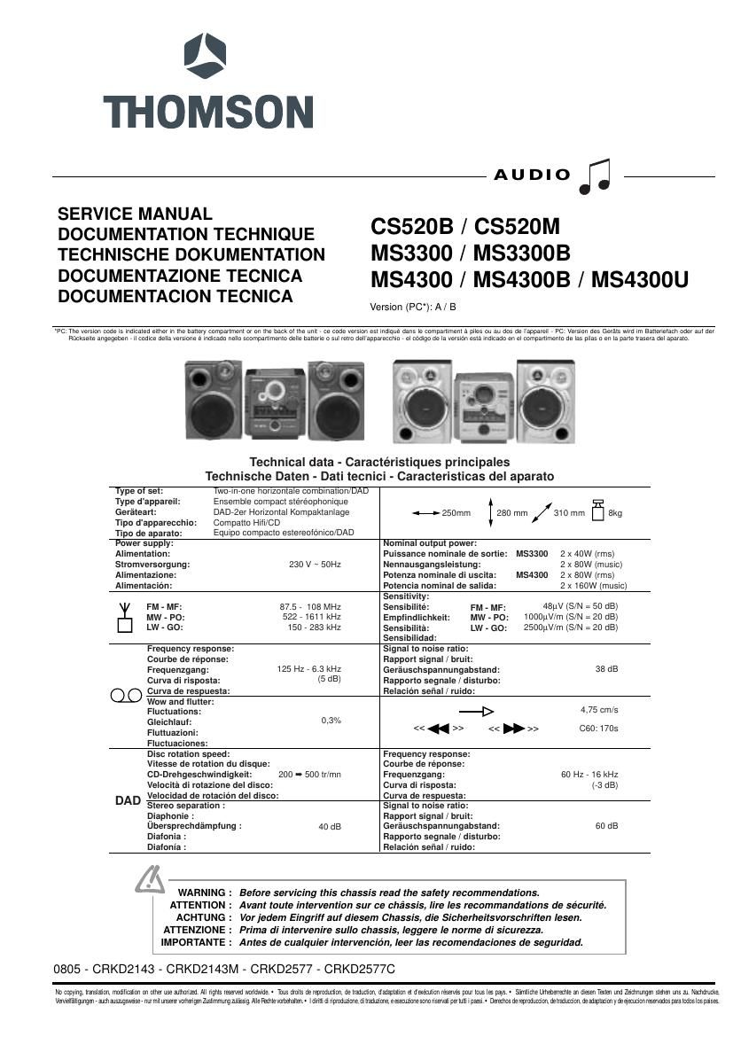 thomson ms3300 ms4300 cs520b