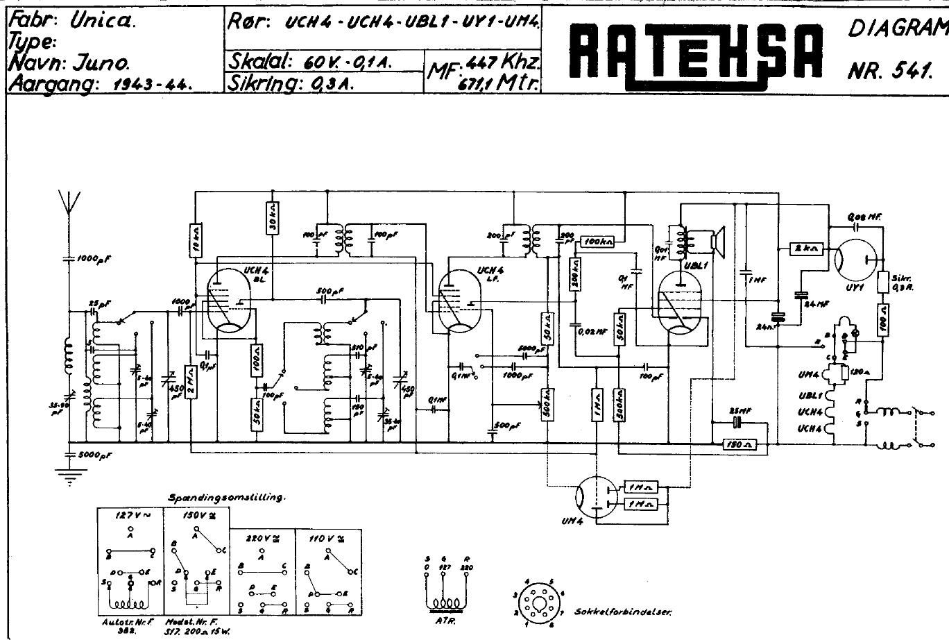 unica Juno 1032 schematic