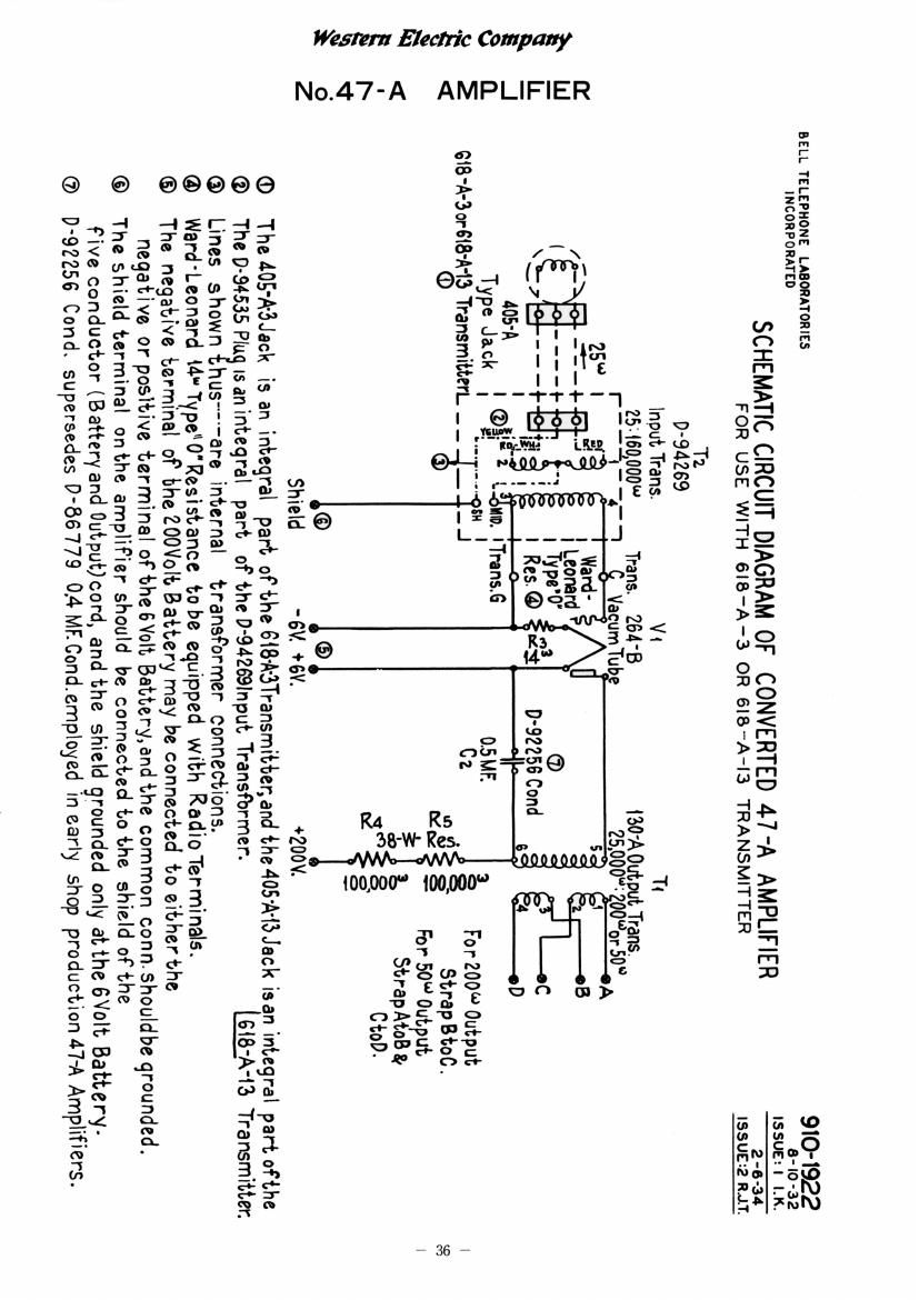 western electric 47 a schematic