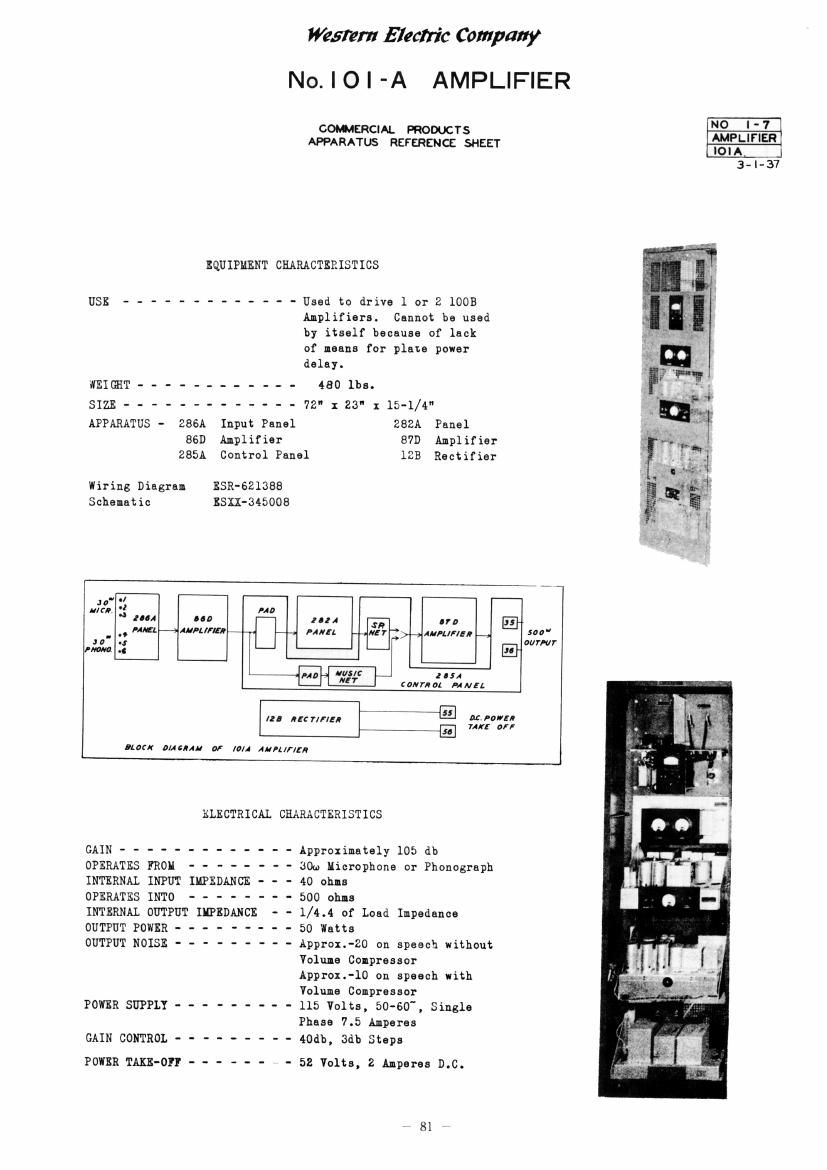 western electric 101 a schematic