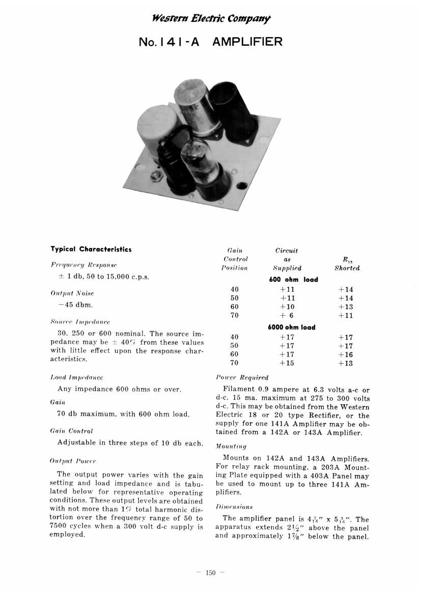 western electric 141 a schematic