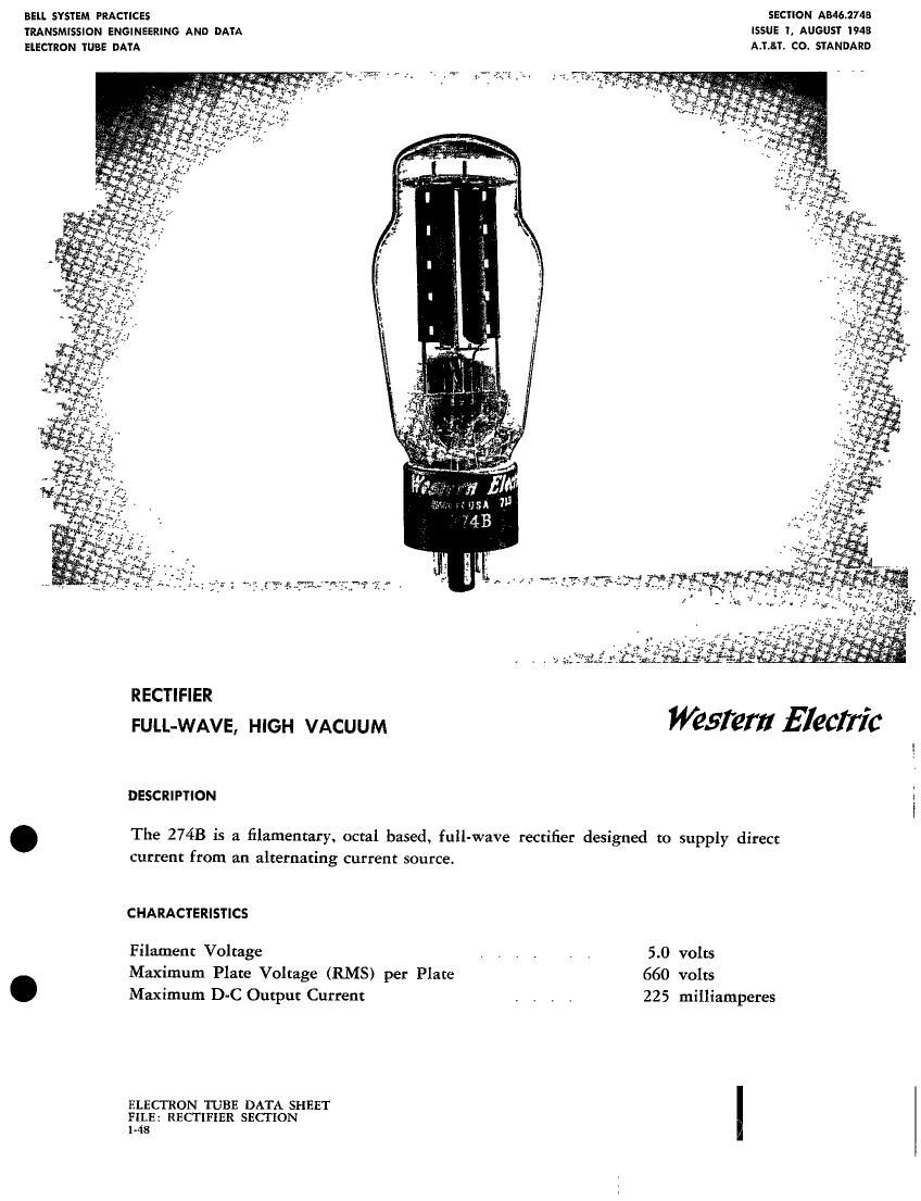 Free Audio Service Manuals - Free download western electric 274 b