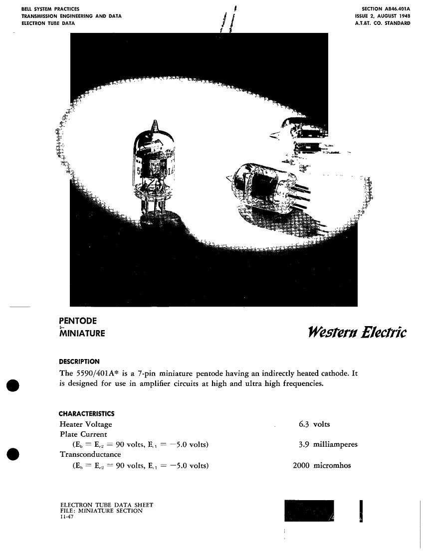 western electric 401 a brochure