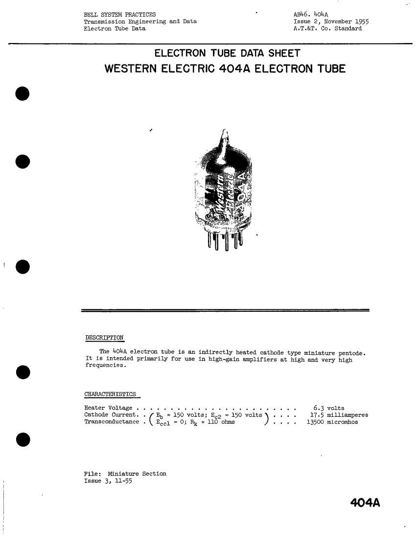 western electric 404 a brochure