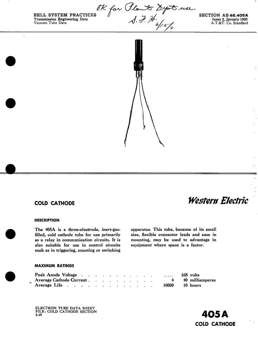 western electric 405 a brochure