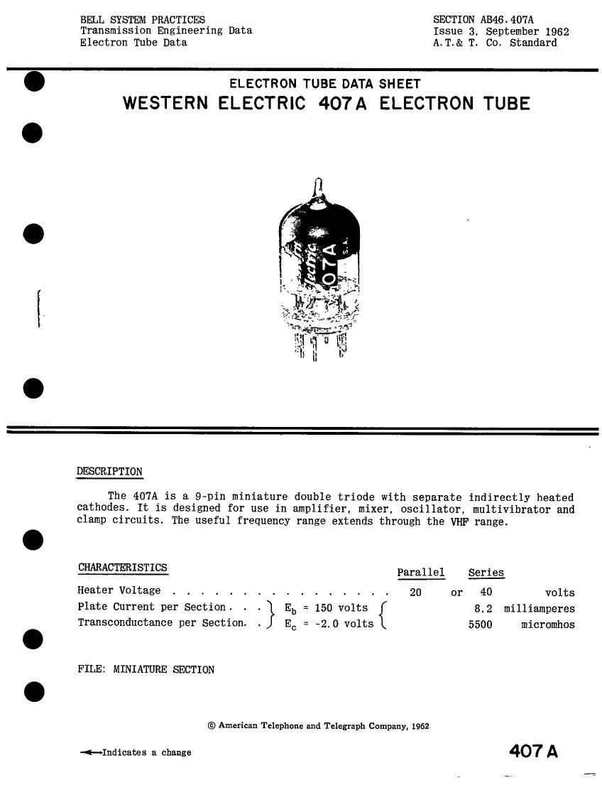 western electric 407 a brochure