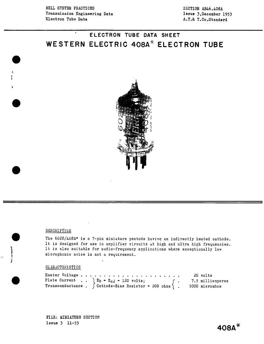 western electric 408 a brochure