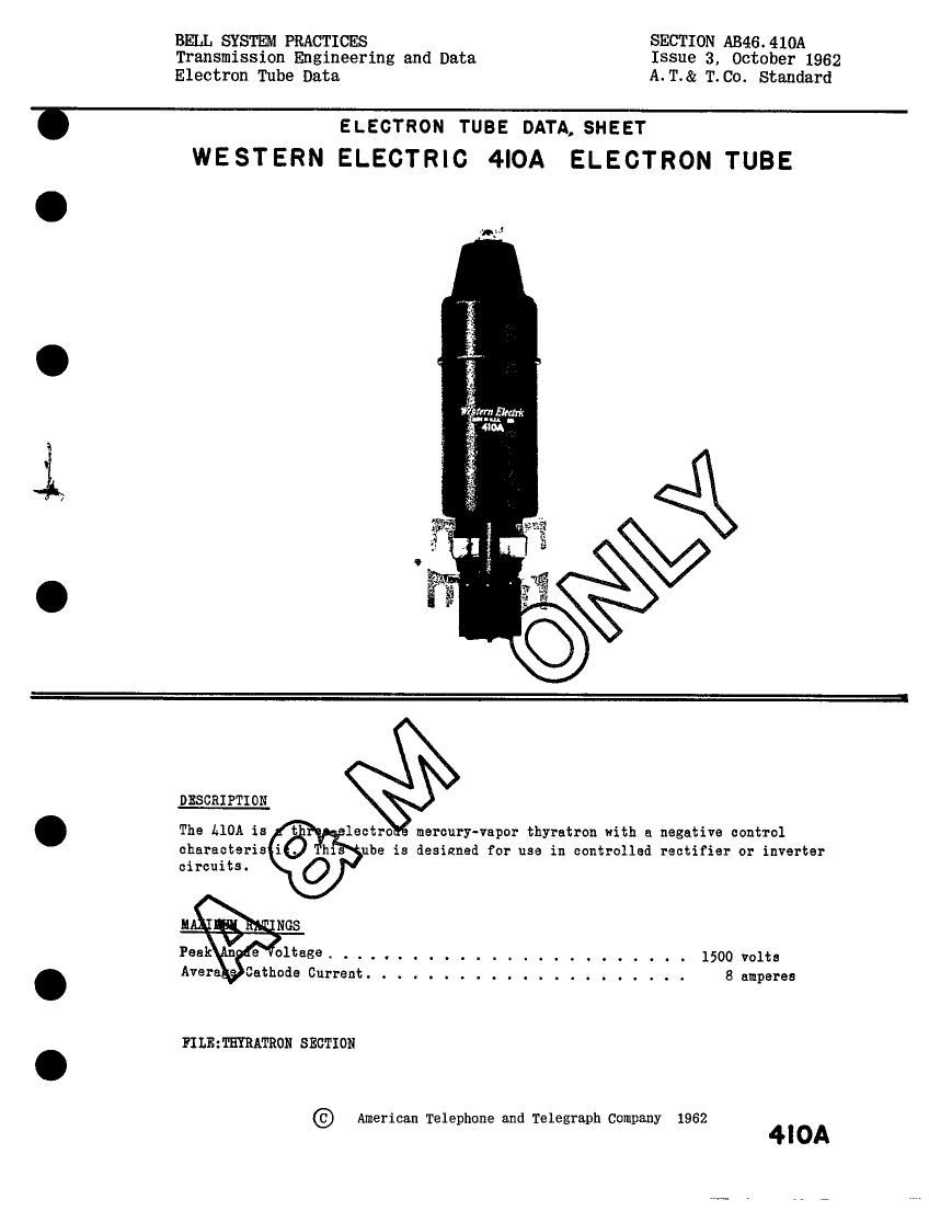 western electric 410 a brochure