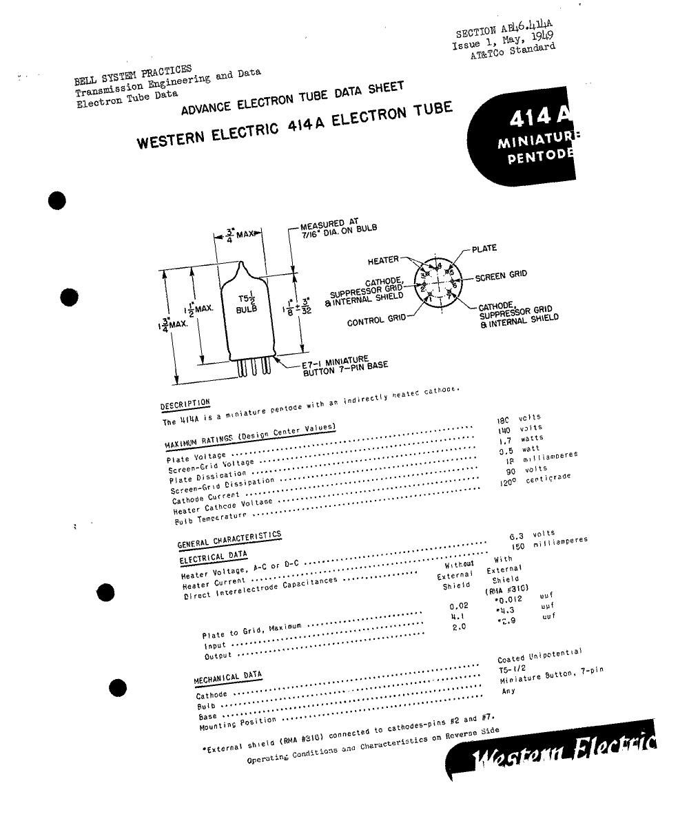 western electric 414 a brochure