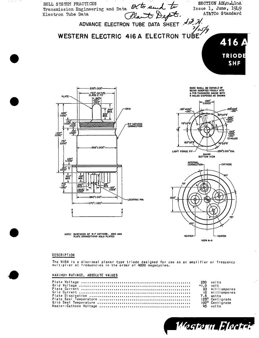 western electric 416 a brochure