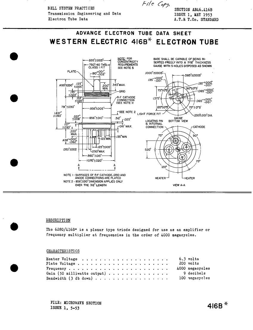 western electric 416 b brochure