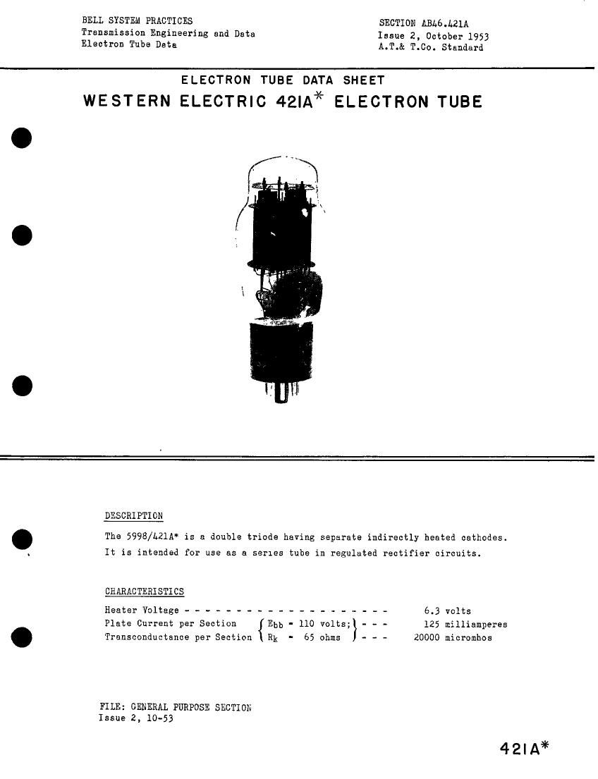 western electric 421 a brochure