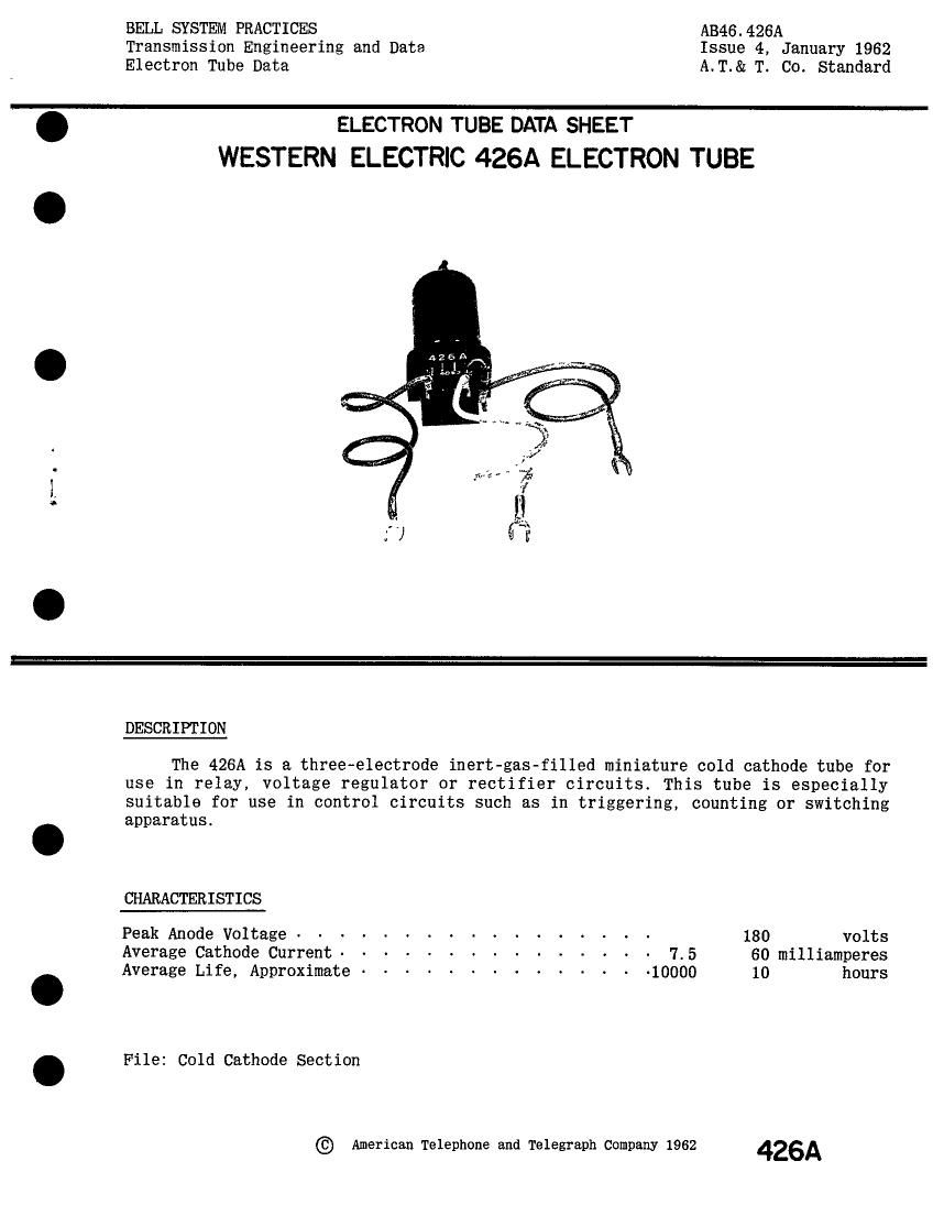 western electric 426 a brochure