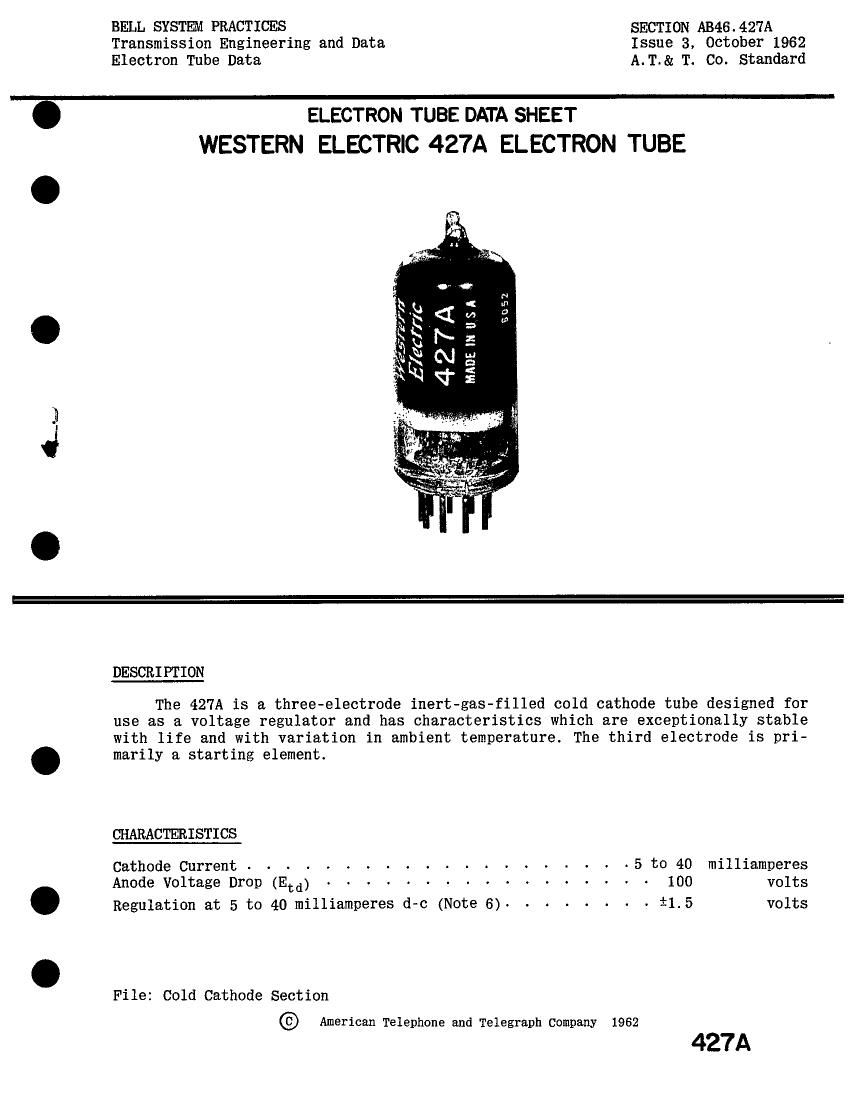 western electric 427 a brochure