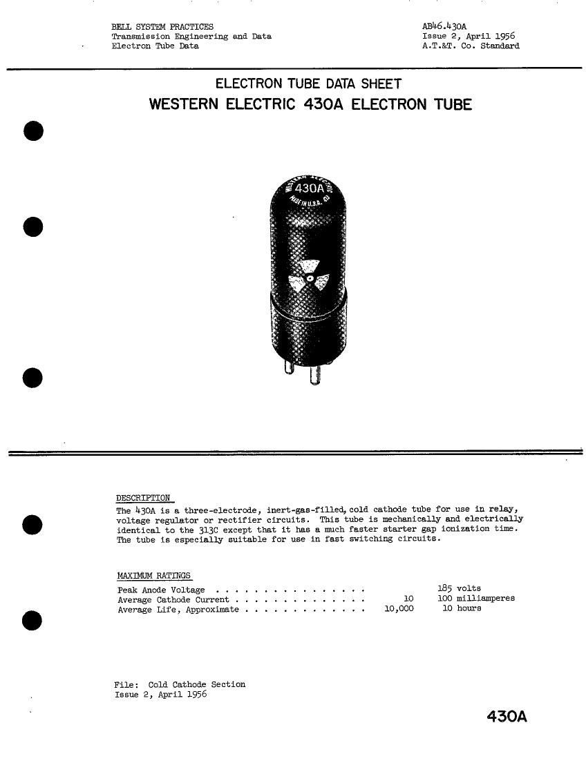 western electric 430 a brochure