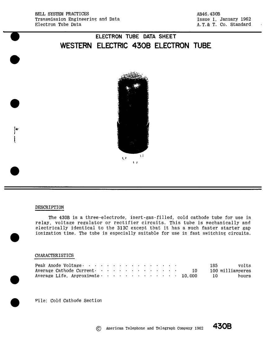 western electric 430 b brochure