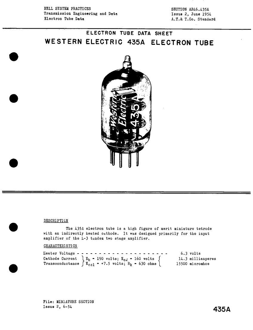 western electric 435 a brochure