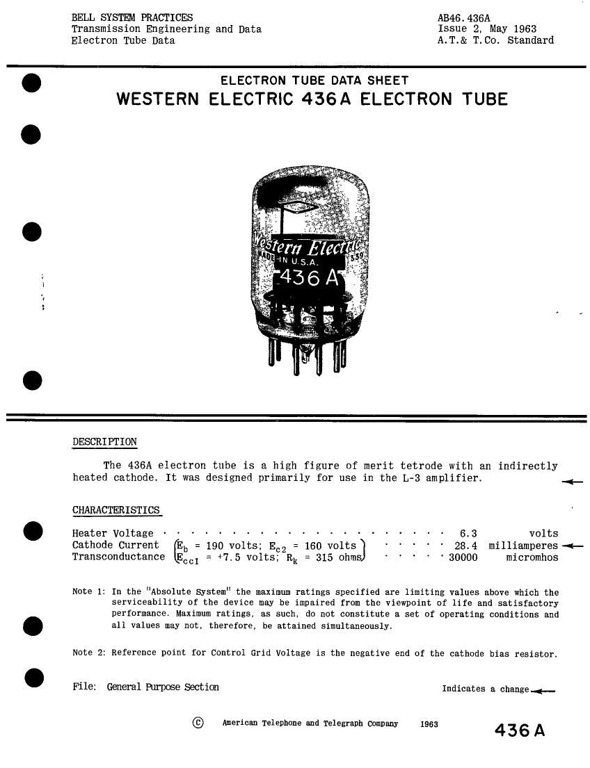 western electric 436 a brochure