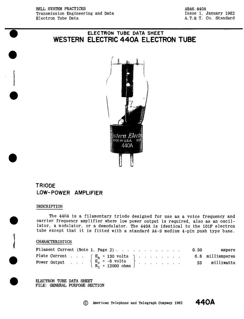 western electric 440 a brochure