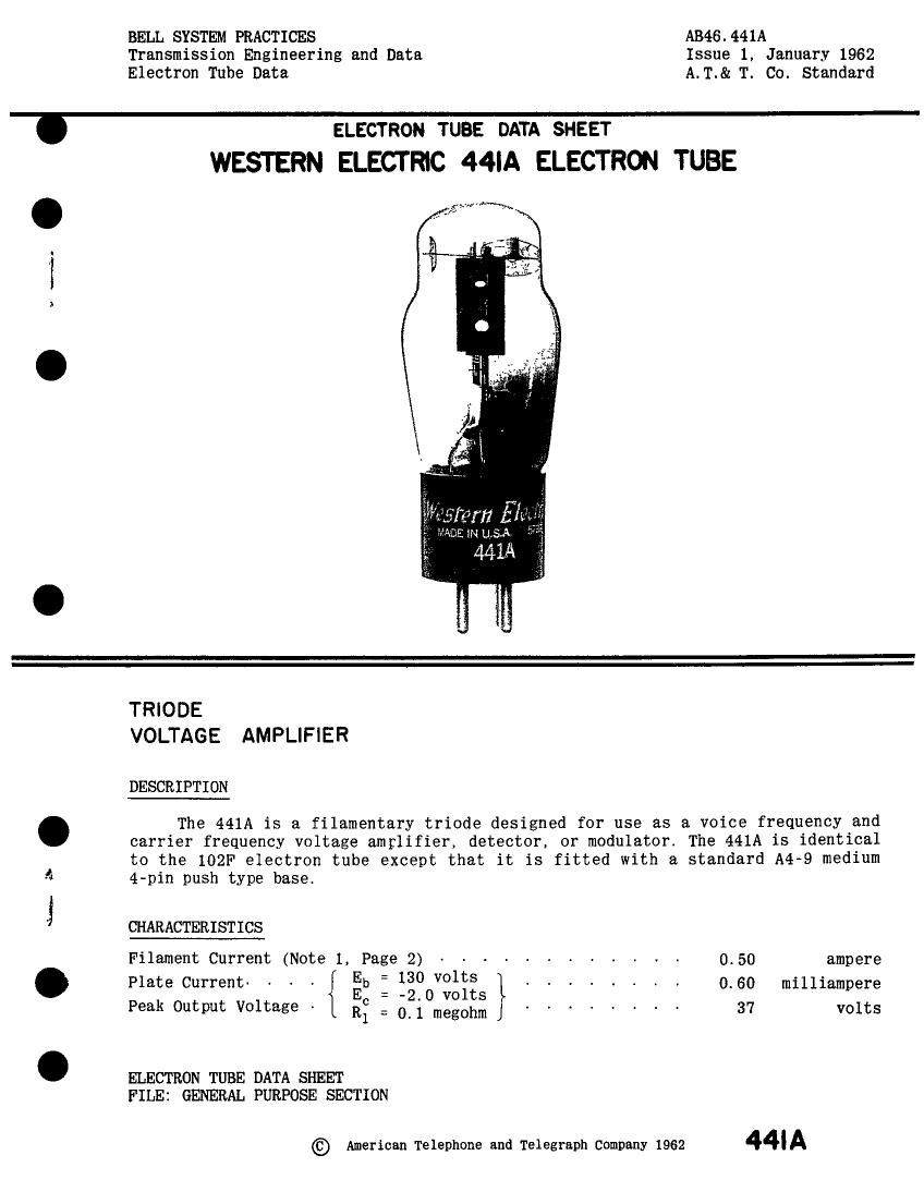 western electric 441 a brochure