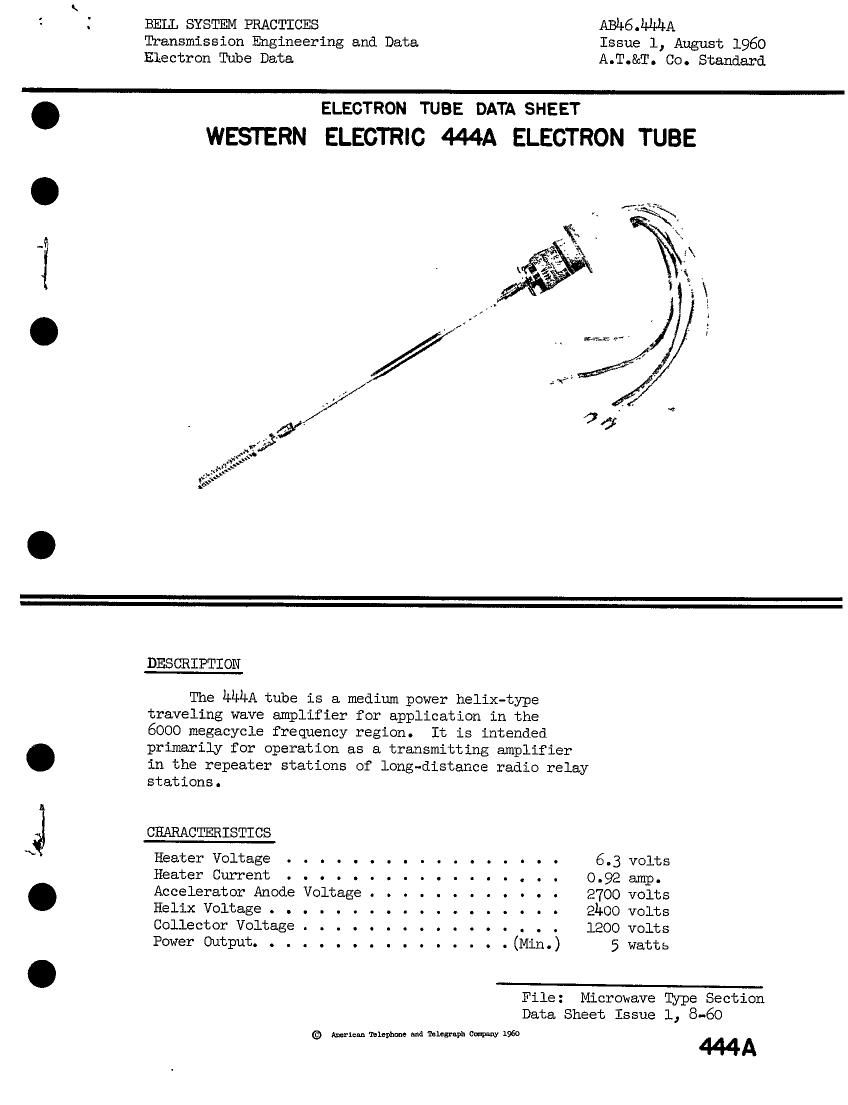 western electric 444 a brochure