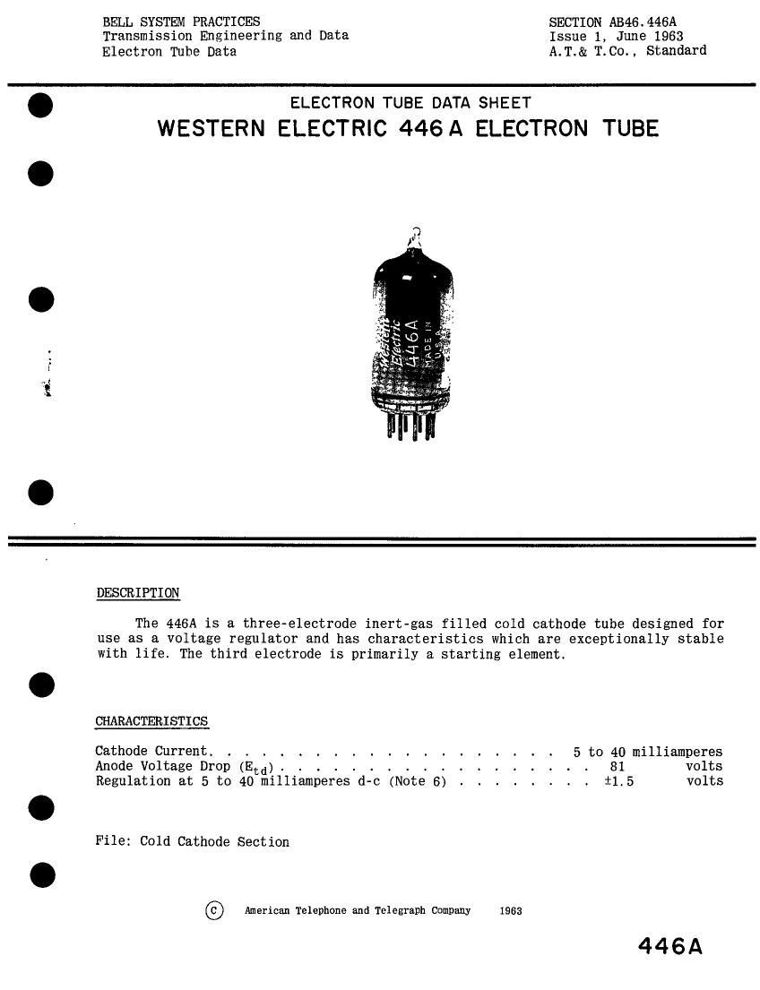 western electric 446 a brochure