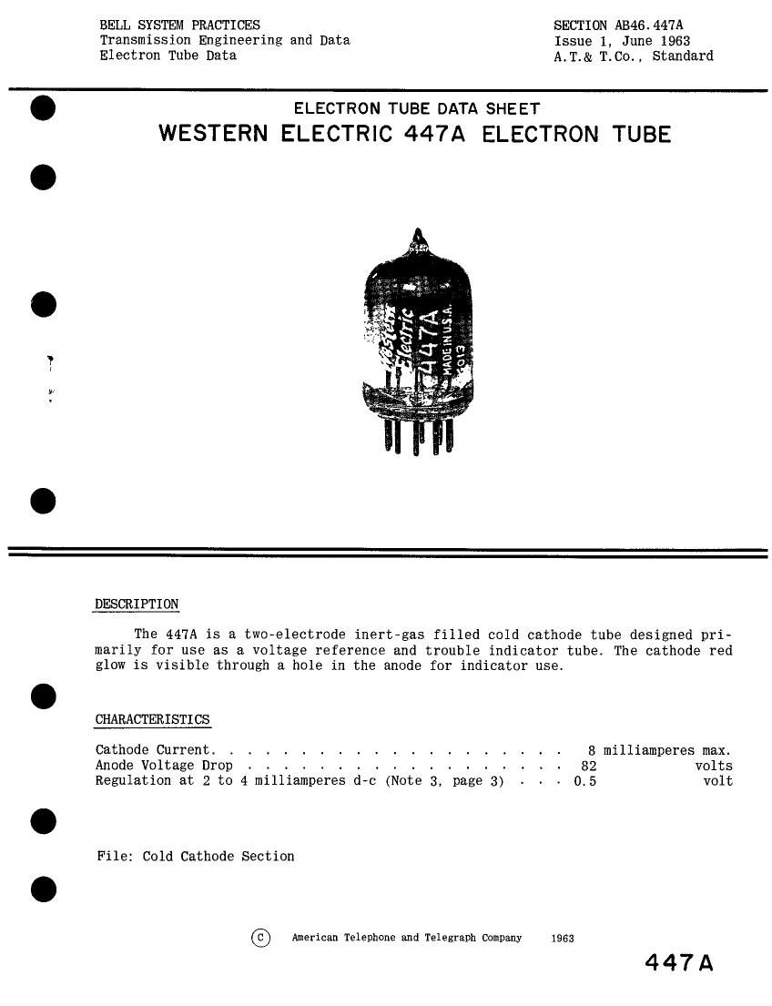 western electric 447 a brochure