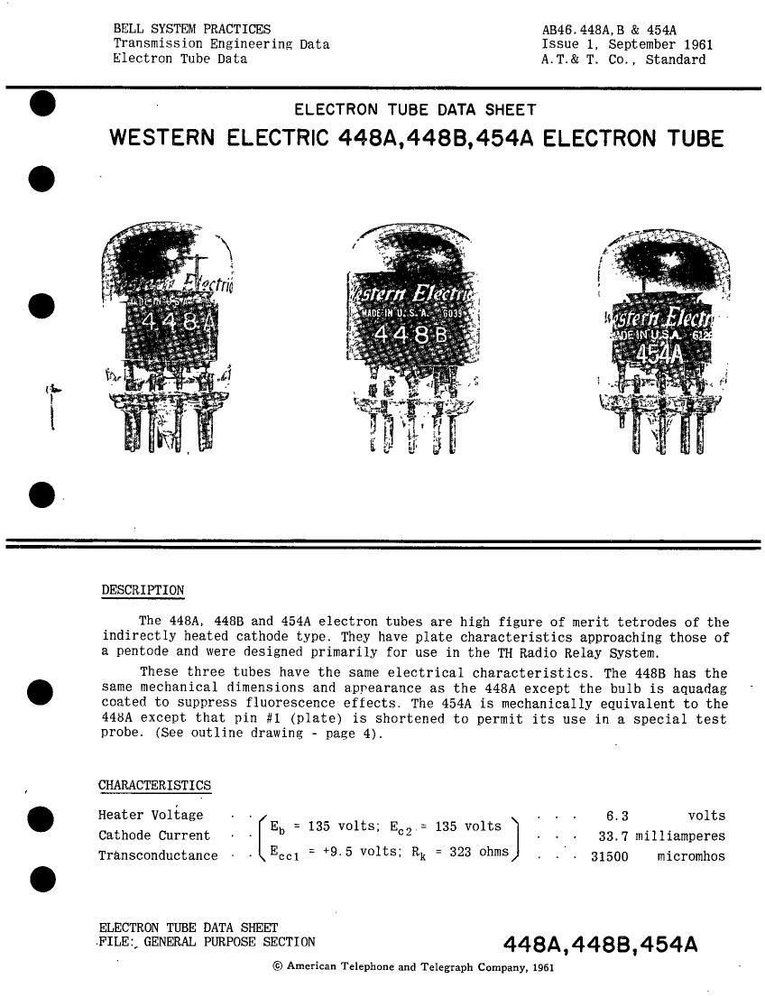 western electric 448 b brochure