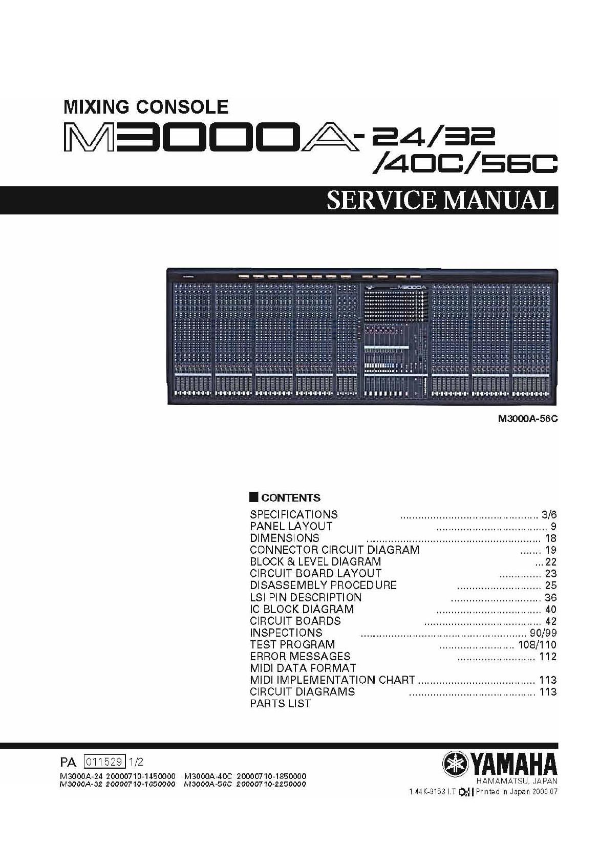 yamaha m 3000 a