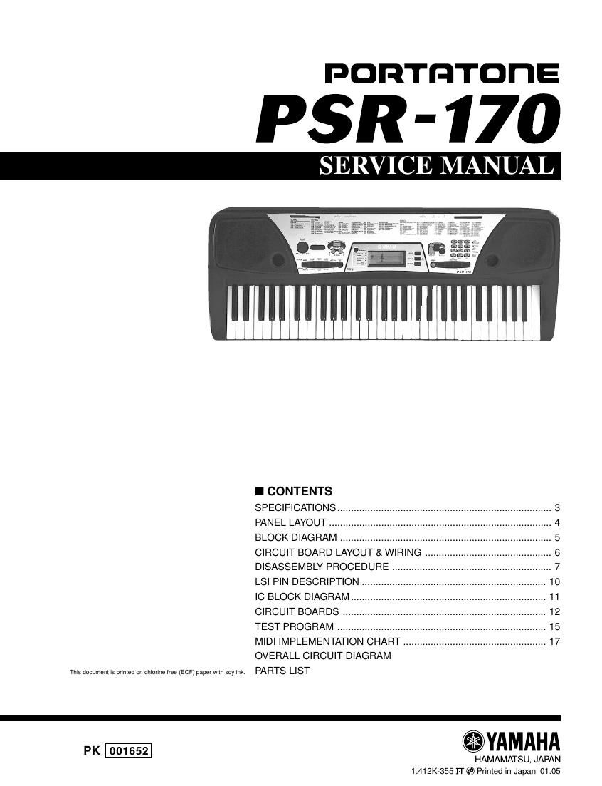 yamaha psr 170 pk001652