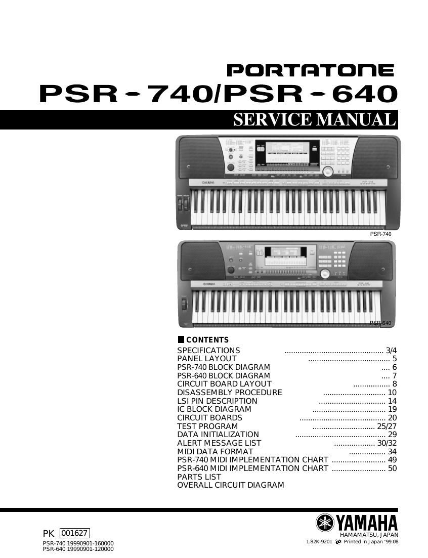 yamaha psr 640 psr 740