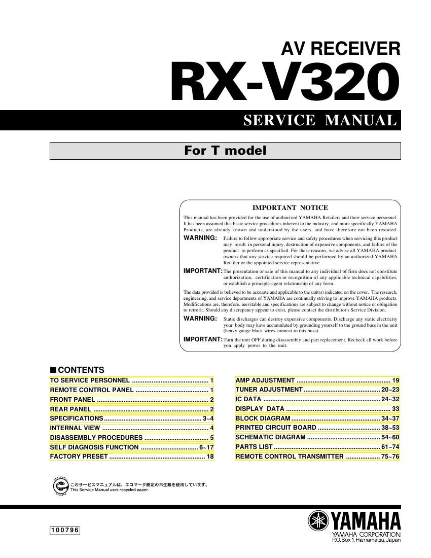 yamaha rx v320